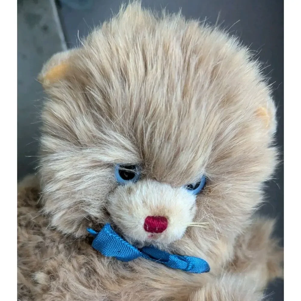 Vtg Berg Cat Plush Tan Kitty Tiere Mit Herz Heart Handmade Austria Emilia